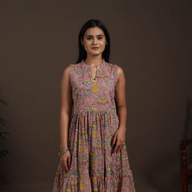 Pink - hand tiered sanganeri dress 09 - handcrafted