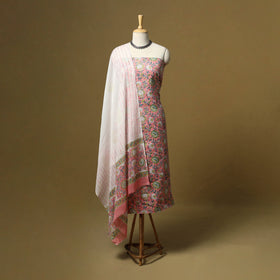 Hand sanganeri cotton 3pc unstitched dress material 04