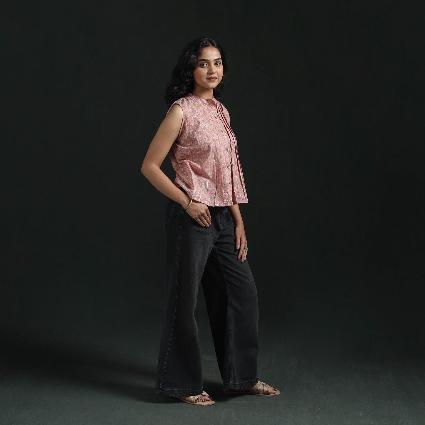 Hand block sanganeri print cotton floral crop top 12