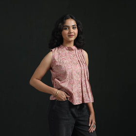 Hand block sanganeri print cotton floral crop top 12