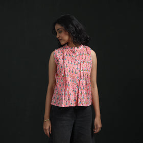 Hand block sanganeri print cotton floral crop top 14