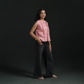 Hand block sanganeri print cotton floral crop top 14