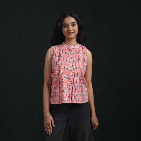 Hand block sanganeri print cotton floral crop top 14