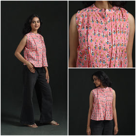 Hand block sanganeri print cotton floral crop top 14