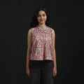Hand block sanganeri print cotton floral crop top 15