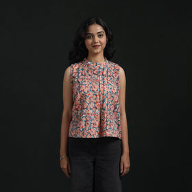 Hand block sanganeri print cotton floral crop top 15