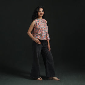 Hand block sanganeri print cotton floral crop top 15