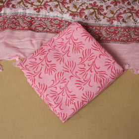 Hand sanganeri linen 3pc unstitched dress material 02