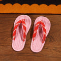 Pink Hand Braided Cotton Stitched Home Slipper