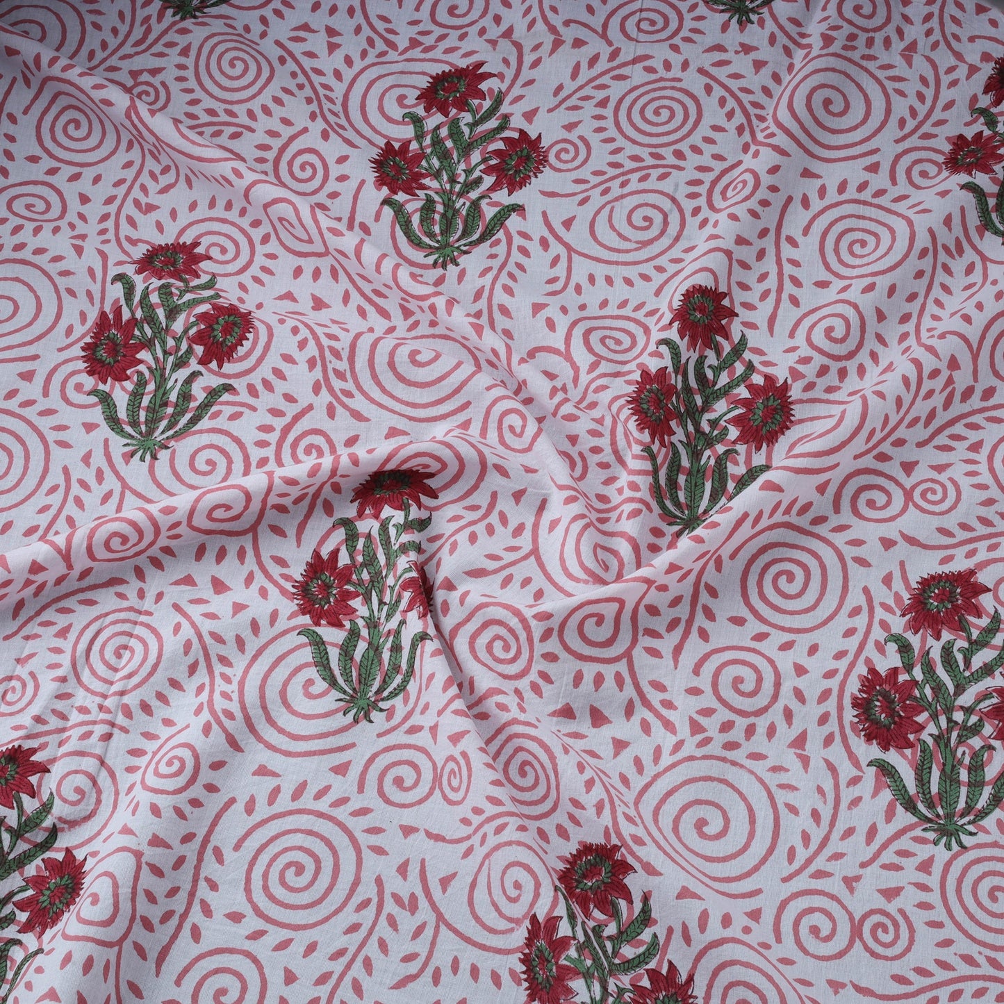 Hand cotton sanganeri fabric 06 - handcrafted