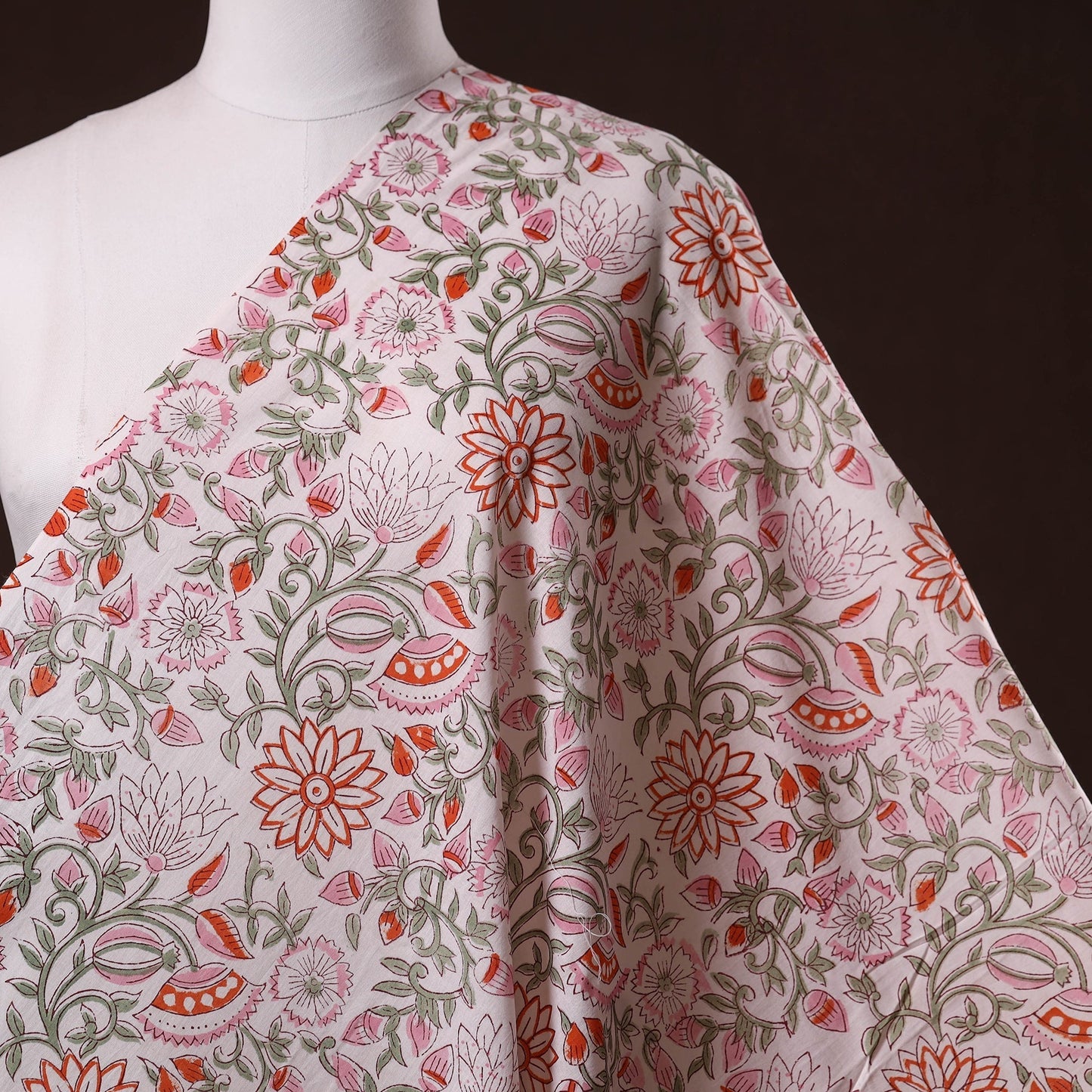 Hand cotton sanganeri fabric 37 - handcrafted