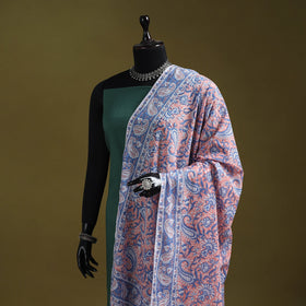 Hand cotton sanganeri floral dupatta 07 - handcrafted