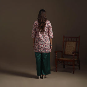 Hand cotton short sanganeri kurta for women 13 - handcrafted