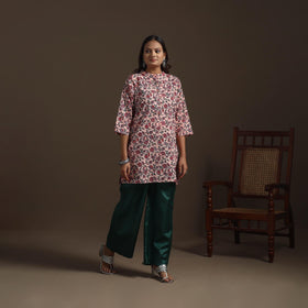 Hand cotton short sanganeri kurta for women 13 - handcrafted