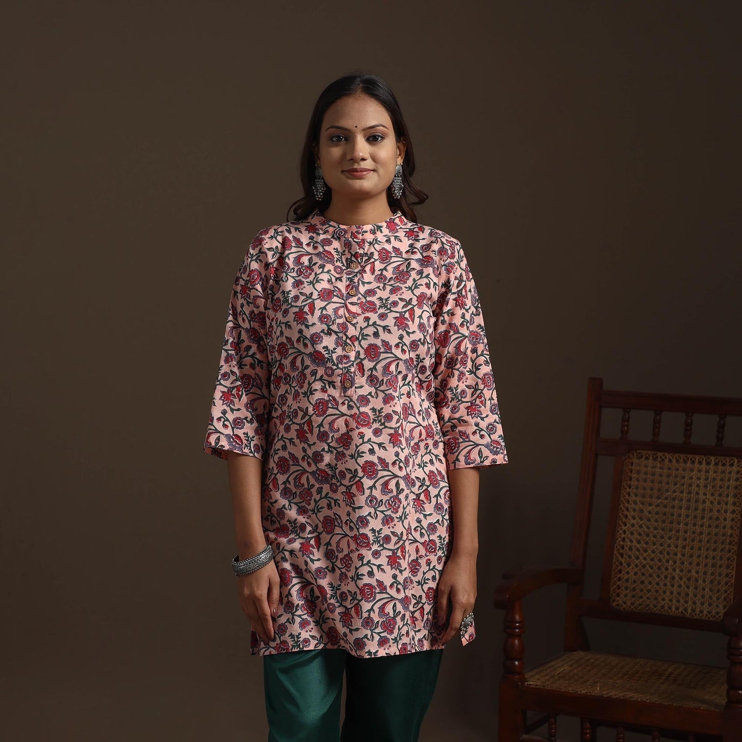 Hand cotton short sanganeri kurta for women 13 - handcrafted