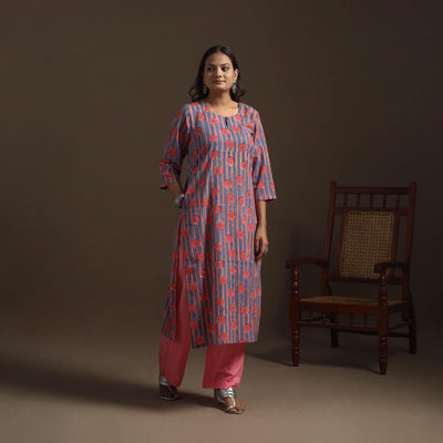 Hand cotton straight sanganeri kurta for women 07