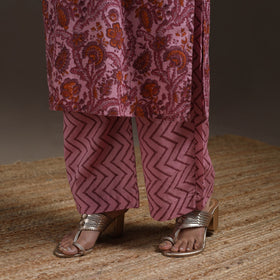 Hand embroidered cotton sanganeri suit set with dupatta