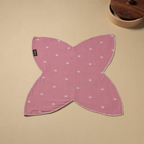  Pink Hand Embroidered Cotton Roti Napkin