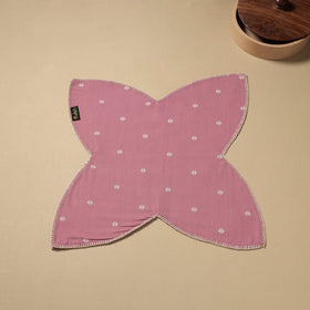  Pink Hand Embroidered Cotton Roti Napkin