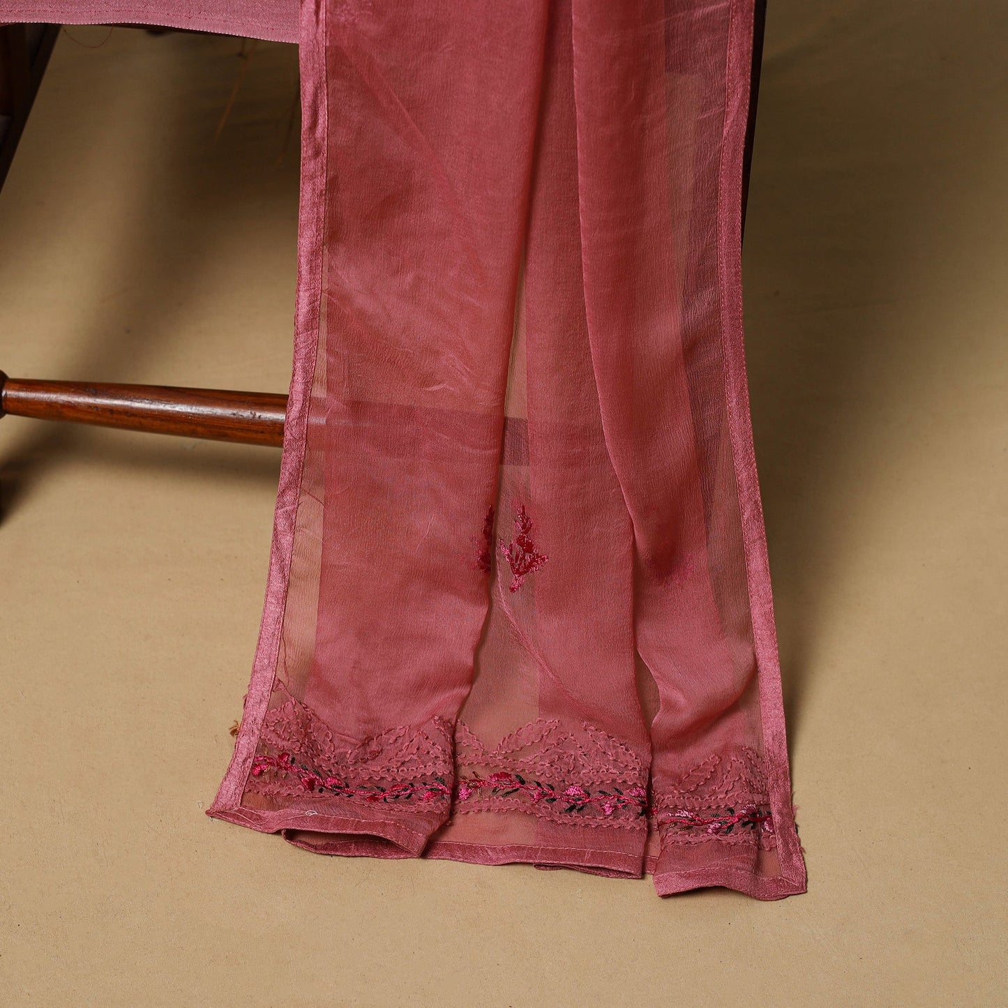 Hand embroidered georgette 3pc unstitched dress material 13