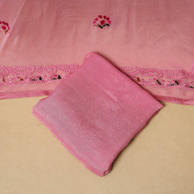 Hand embroidered muslin 3pc unstitched dress material 32