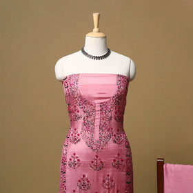 Hand embroidered muslin 3pc unstitched dress material 32
