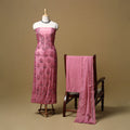 Hand embroidered muslin 3pc unstitched dress material 32