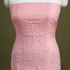 Hand Embroidery 2pc Mul Chanderi Chikankari Dress Material