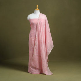 Hand Embroidery 2pc Mul Chanderi Chikankari Dress Material