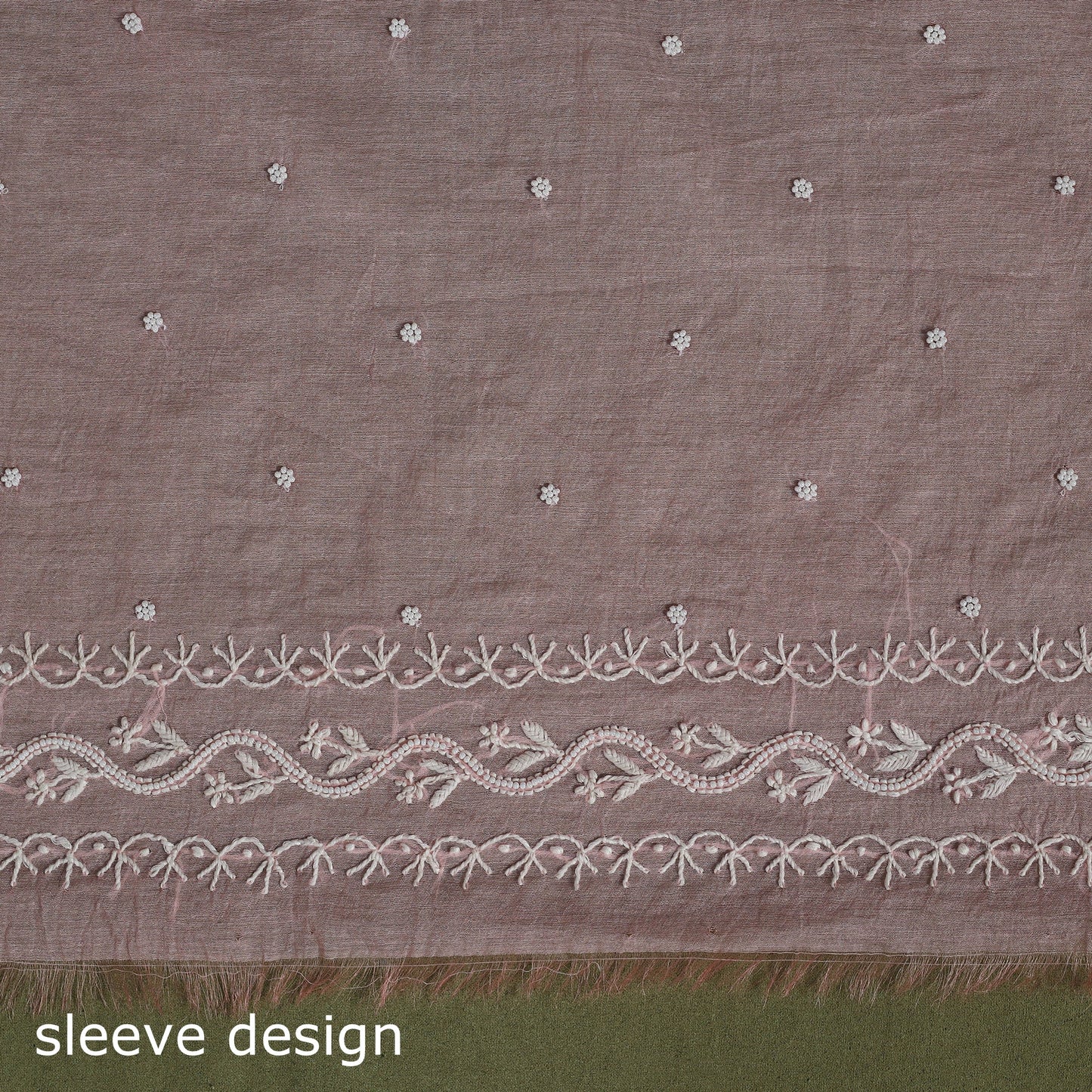 Hand Embroidery 2pc Mul Chanderi Chikankari Dress Material