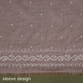 Hand Embroidery 2pc Mul Chanderi Chikankari Dress Material