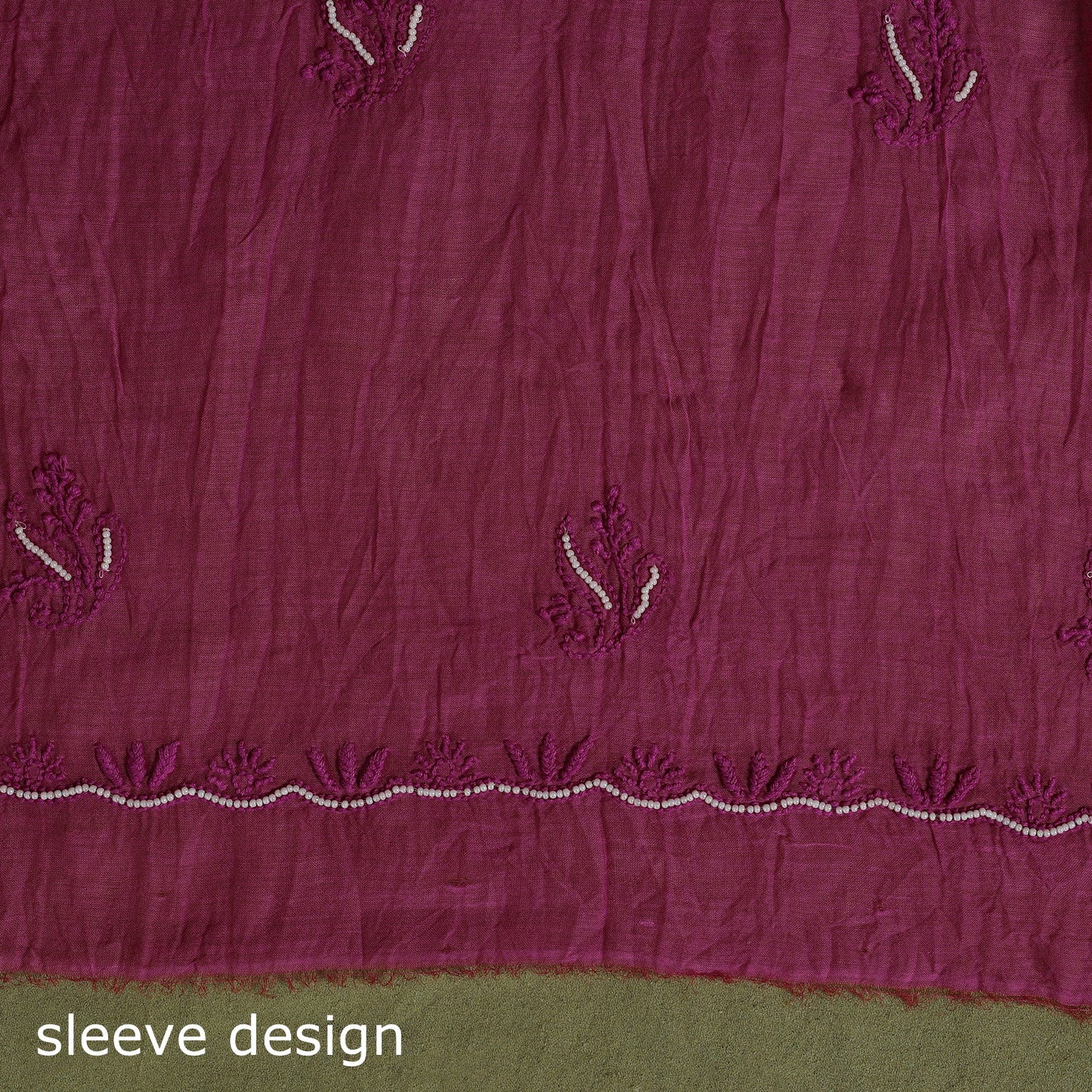 Hand Embroidery 2pc Mul Chanderi Chikankari Dress Material