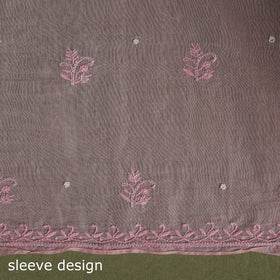 Hand Embroidery 2pc Mul Chanderi Chikankari Dress Material