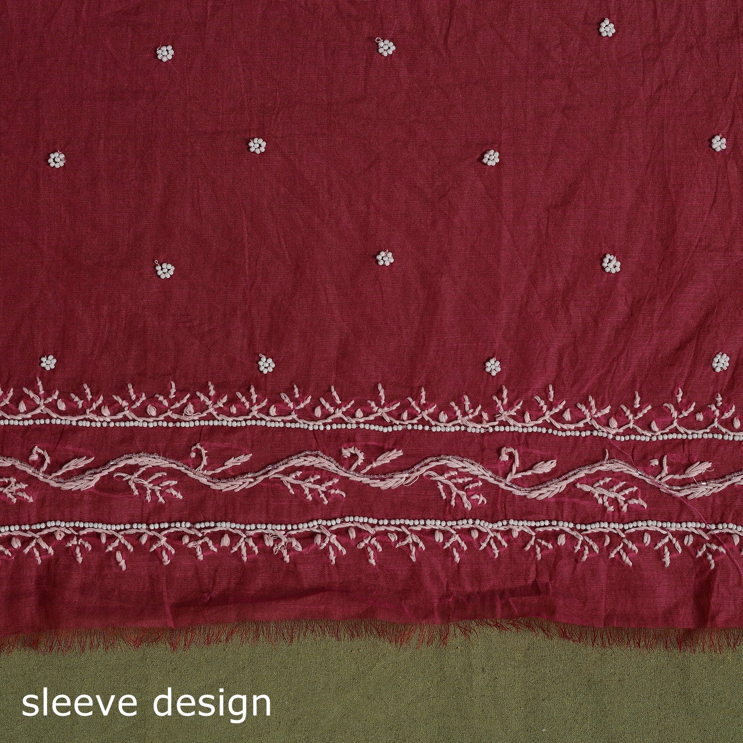 Pink - hand embroidery 2pc mul chanderi chikankari