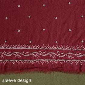 Pink - hand embroidery 2pc mul chanderi chikankari