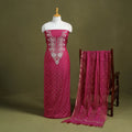 Pink - hand embroidery 2pc mul chanderi chikankari