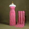 Pink Hand Embroidery 2pc Mul Chanderi Chikankari Dress Material