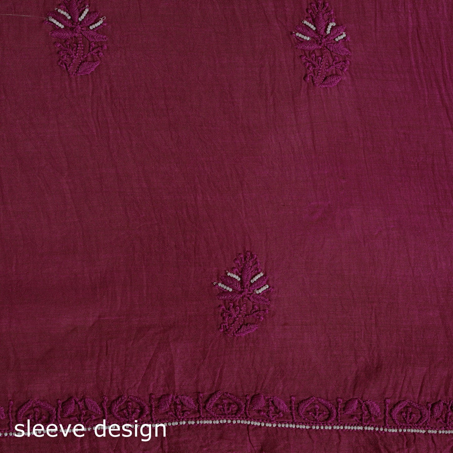 Pink Hand Embroidery 2pc Mul Chanderi Chikankari Dress Material