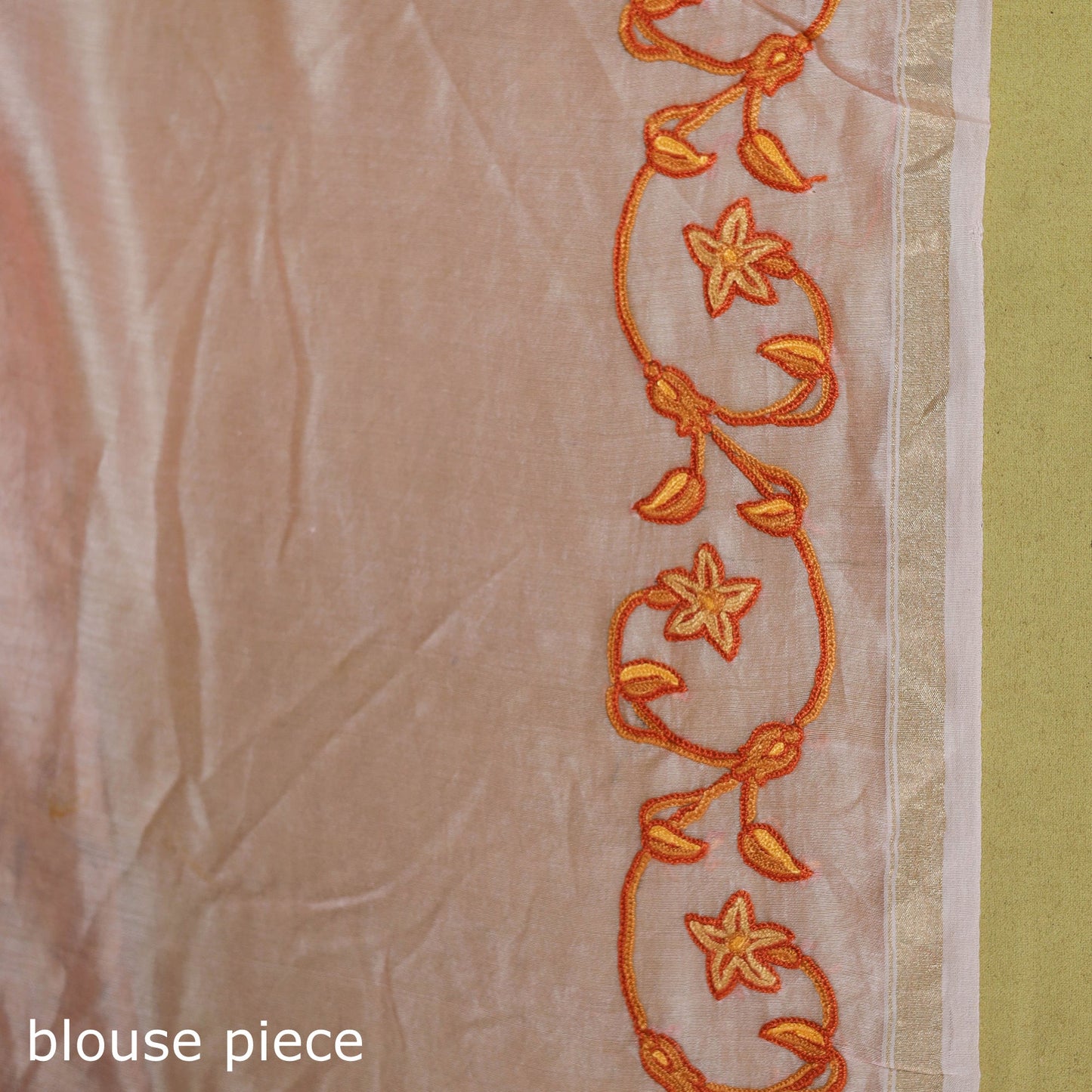 Pink - hand embroidery chanderi silk kashida saree