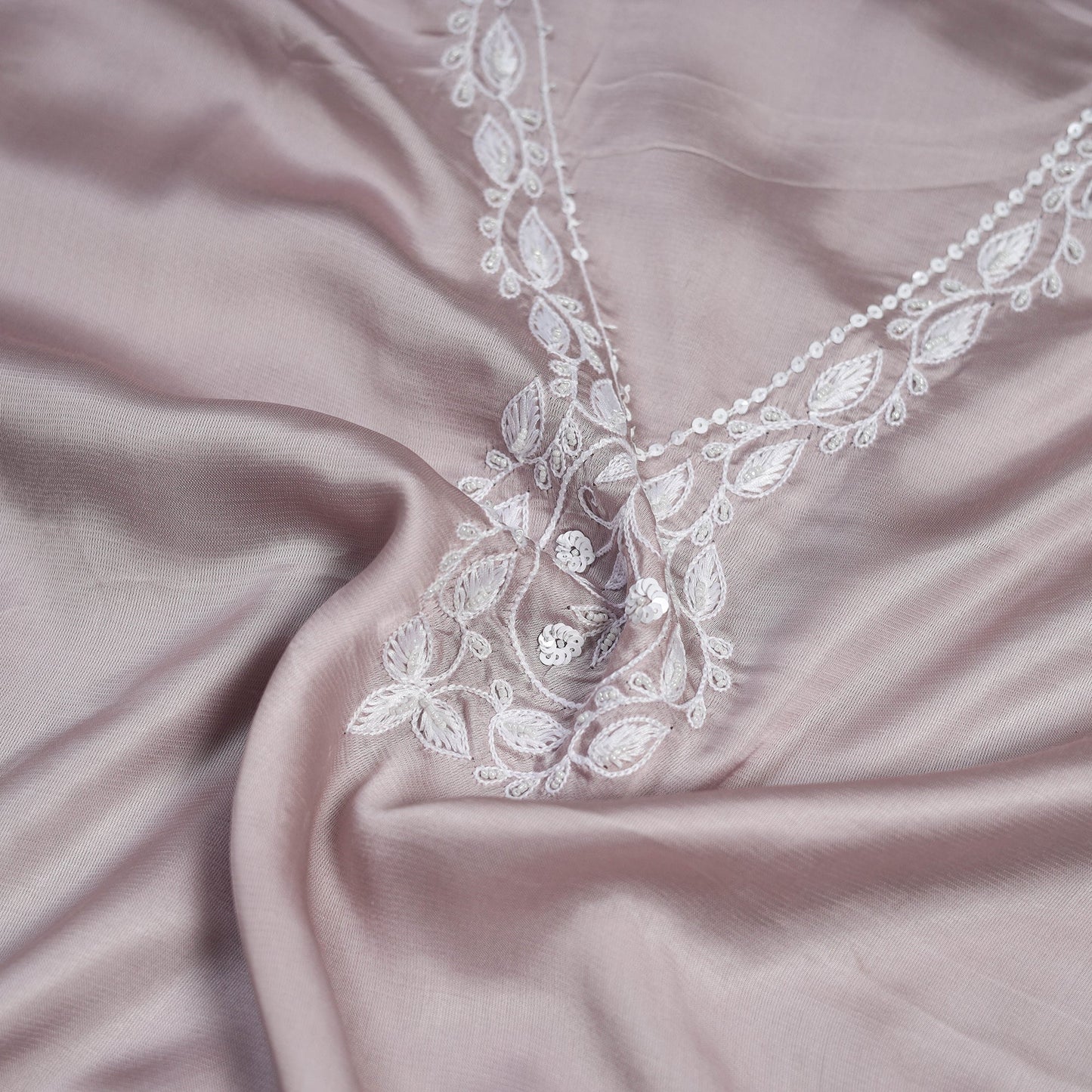 Buy Pink Hand Embroidery Modal Silk Kurta Material