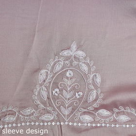 Buy Pink Hand Embroidery Modal Silk Kurta Material