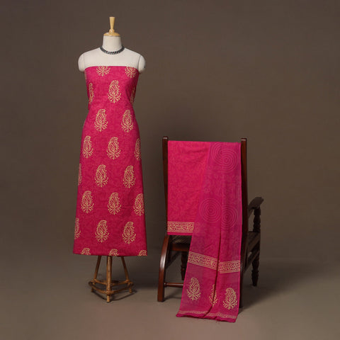 Hand jaipur cotton 3pc unstitched dress material 62