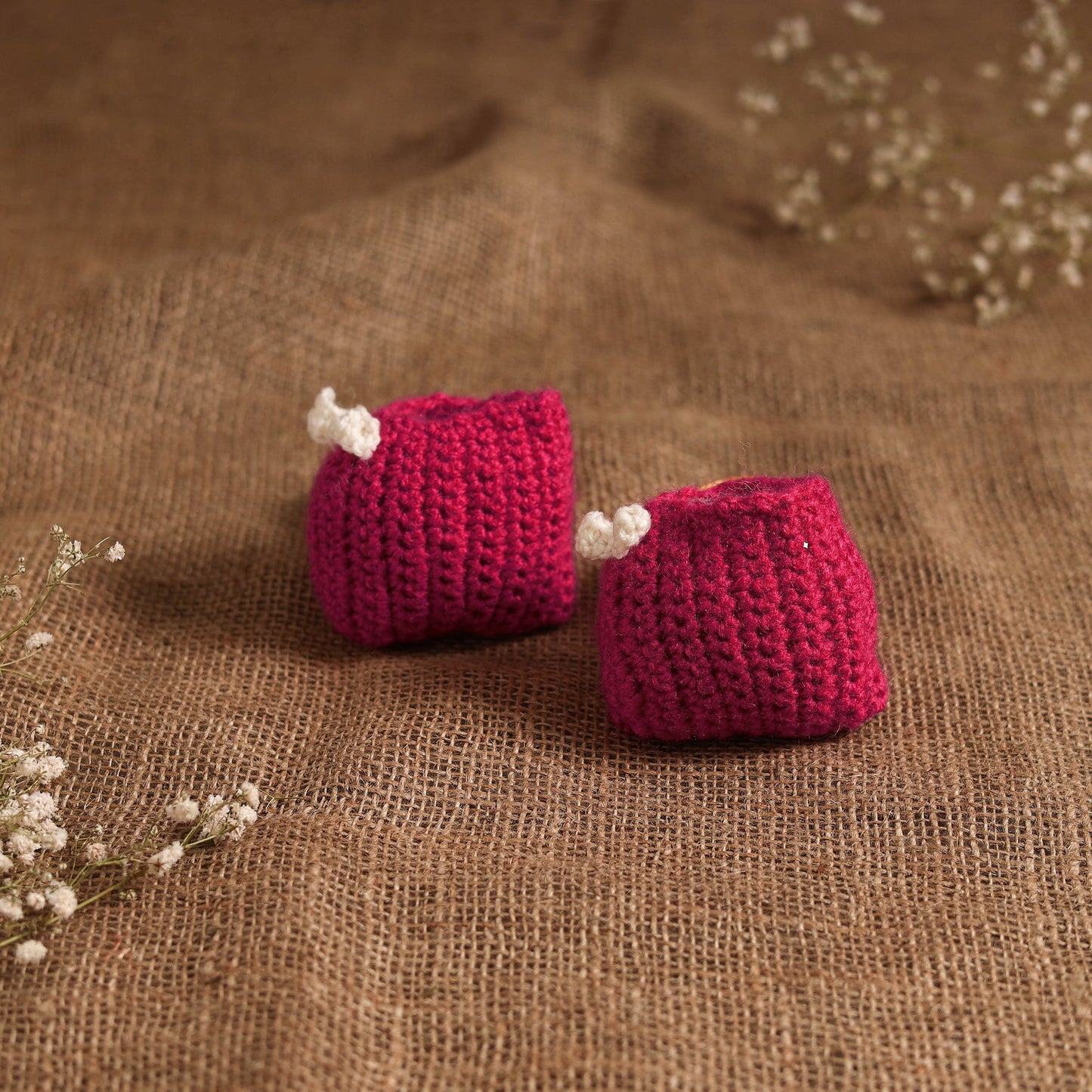 Pink - hand knitted woollen socks for kids (6-12 months) 16