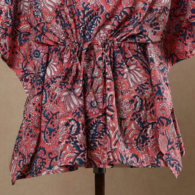  Hand Block Printed Cotton Kaftan with Tie-Up Waist l iTokri.com