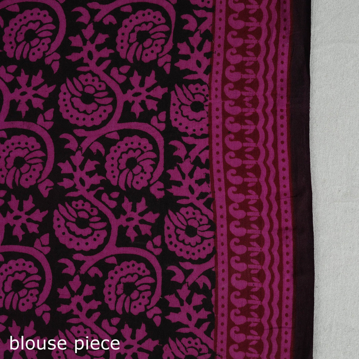 Pink Hand Block Printed Natural Dyed Cotton Bagh Saree