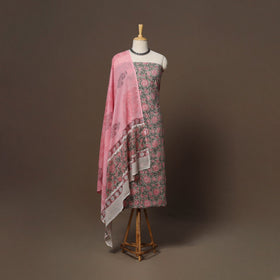 Hand sanganeri cotton 3pc unstitched dress material 15