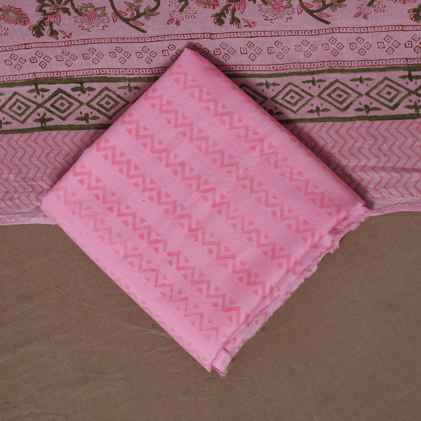 Hand sanganeri cotton 3pc unstitched dress material 25