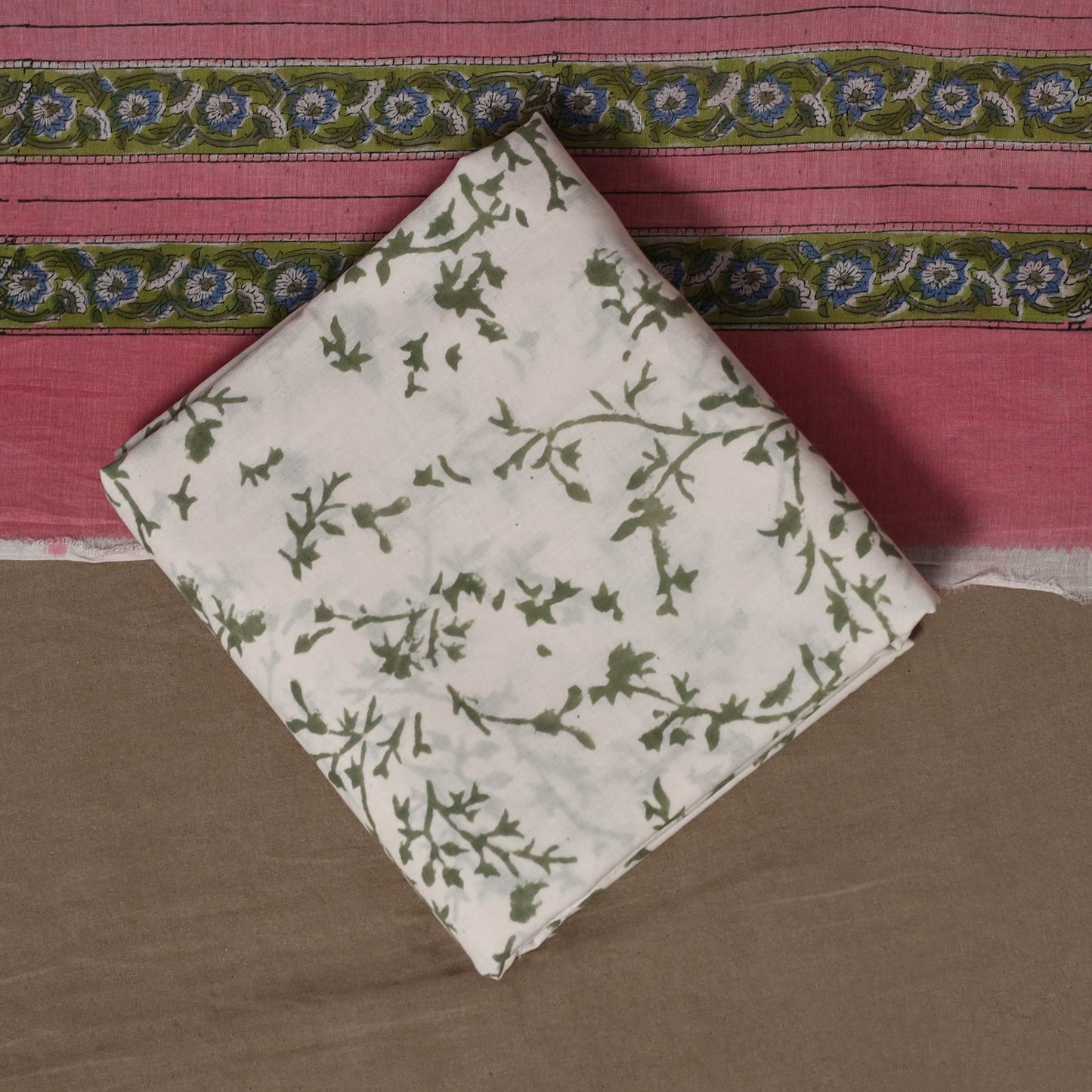 Hand sanganeri cotton 3pc unstitched dress material 29