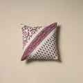 Hand sanganeri floral cushion cover 23 - handcrafted