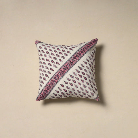 Hand sanganeri floral cushion cover 24 - handcrafted